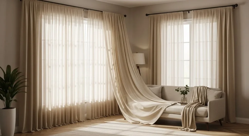 Beige Curtains for Light Flow