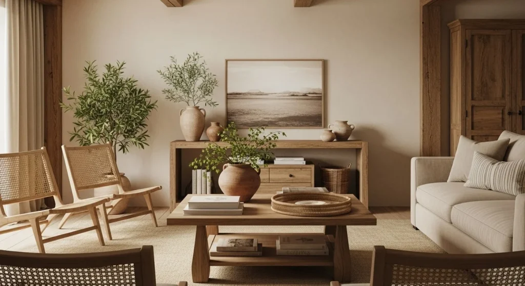 Beige and Wood Texture Combination