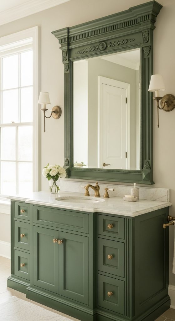 50+ Green Vanity Bathroom Ideas for a Fresh and Stylish Look 45 Green Vanity Bathroom Ideas 10