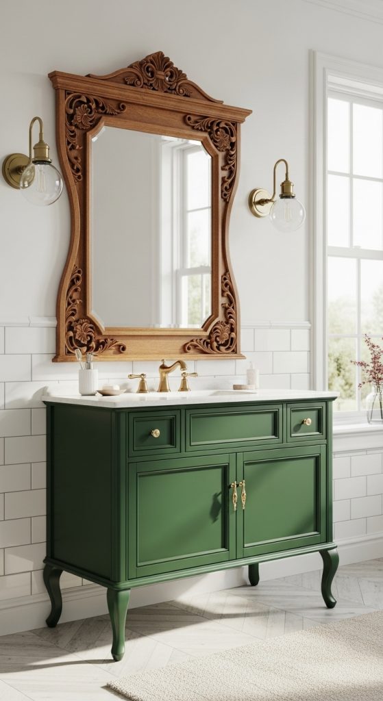 50+ Green Vanity Bathroom Ideas for a Fresh and Stylish Look 44 Green Vanity Bathroom Ideas 11
