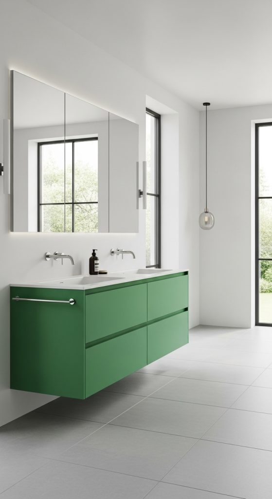 50+ Green Vanity Bathroom Ideas for a Fresh and Stylish Look 41 Green Vanity Bathroom Ideas 14