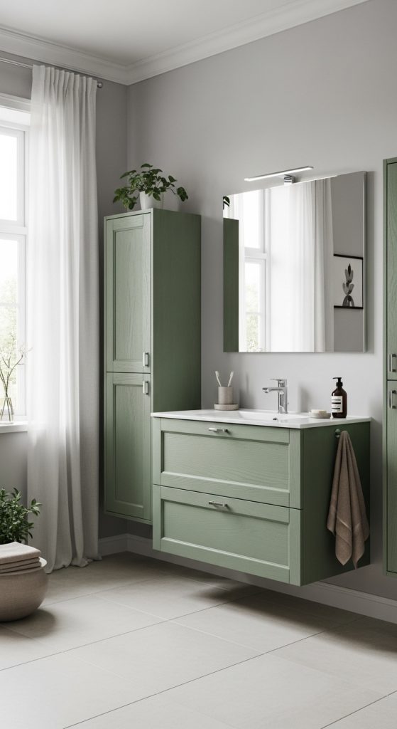 50+ Green Vanity Bathroom Ideas for a Fresh and Stylish Look 40 Green Vanity Bathroom Ideas 15