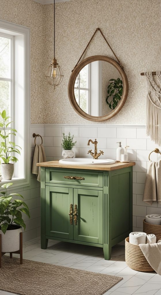 50+ Green Vanity Bathroom Ideas for a Fresh and Stylish Look 39 Green Vanity Bathroom Ideas 16