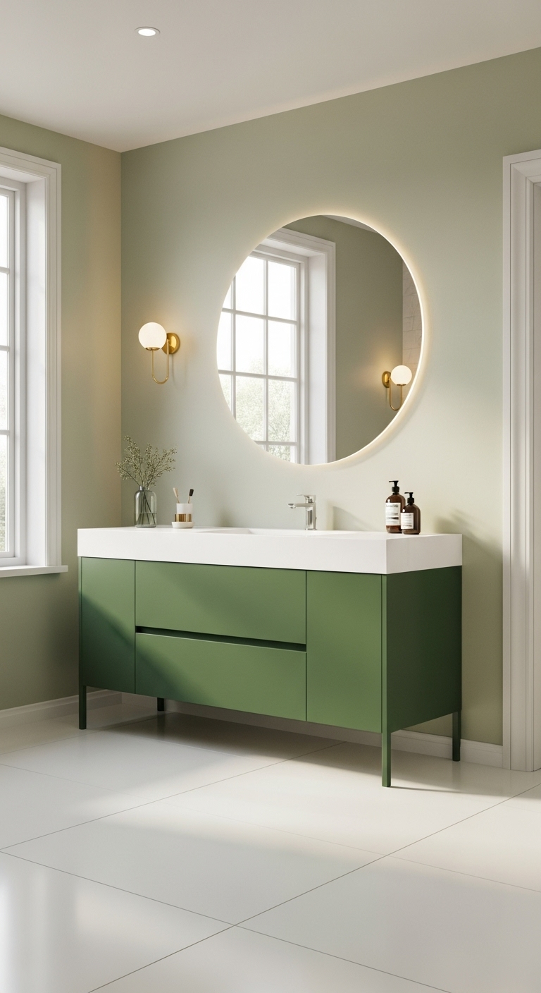 50+ Green Vanity Bathroom Ideas for a Fresh and Stylish Look
