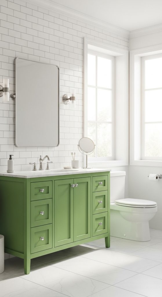 50+ Green Vanity Bathroom Ideas for a Fresh and Stylish Look 34 Green Vanity Bathroom Ideas 21
