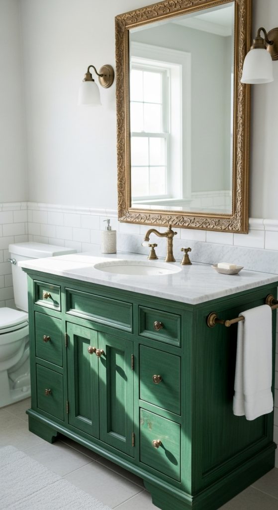 50+ Green Vanity Bathroom Ideas for a Fresh and Stylish Look 33 Green Vanity Bathroom Ideas 22