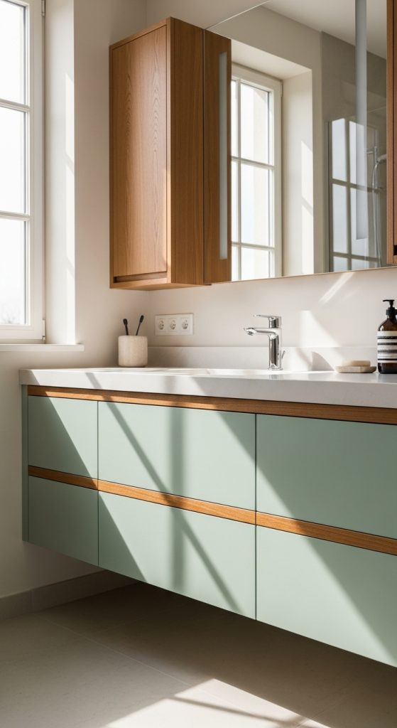 50+ Green Vanity Bathroom Ideas for a Fresh and Stylish Look 26 Green Vanity Bathroom Ideas 28