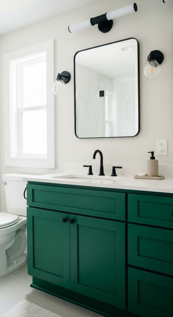 50+ Green Vanity Bathroom Ideas for a Fresh and Stylish Look 25 Green Vanity Bathroom Ideas 29
