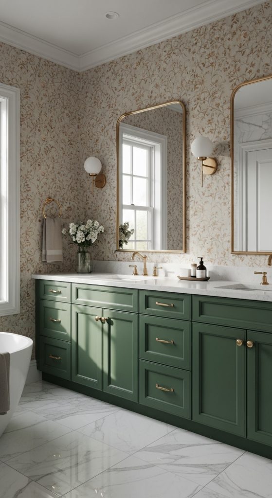 50+ Green Vanity Bathroom Ideas for a Fresh and Stylish Look 52 Green Vanity Bathroom Ideas 3