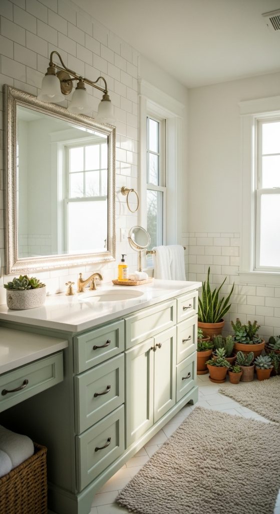 50+ Green Vanity Bathroom Ideas for a Fresh and Stylish Look 23 Green Vanity Bathroom Ideas 31