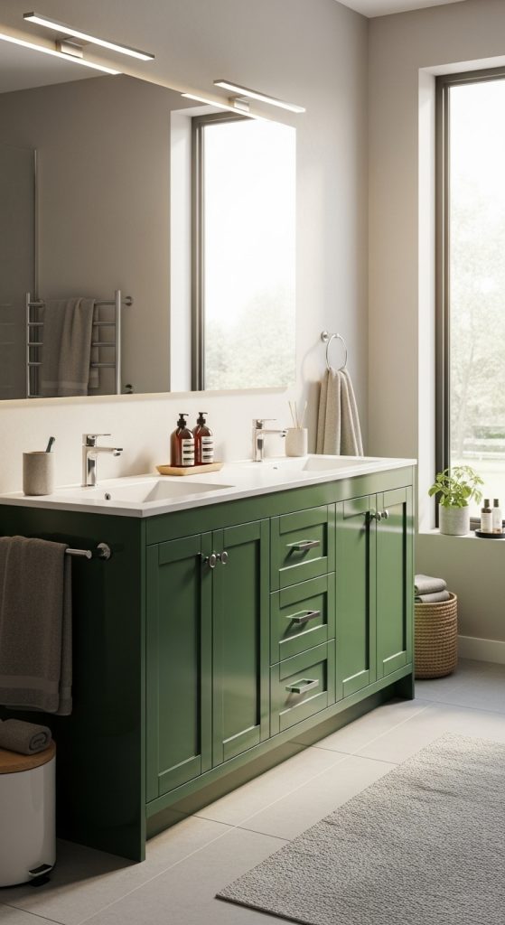 50+ Green Vanity Bathroom Ideas for a Fresh and Stylish Look 21 Green Vanity Bathroom Ideas 33