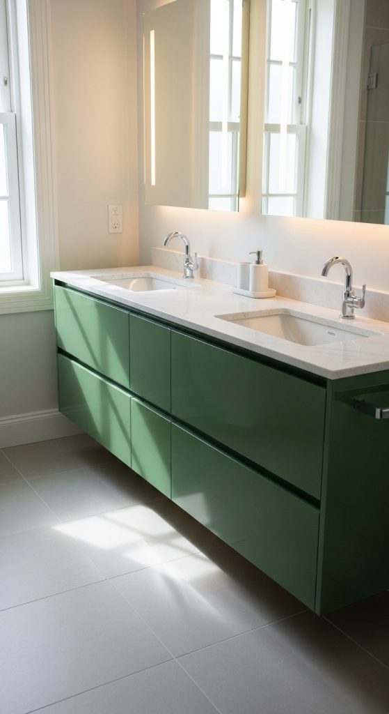 50+ Green Vanity Bathroom Ideas for a Fresh and Stylish Look 20 Green Vanity Bathroom Ideas 34