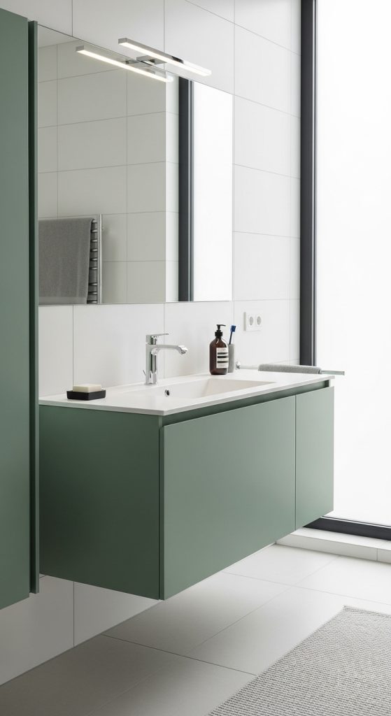 50+ Green Vanity Bathroom Ideas for a Fresh and Stylish Look 18 Green Vanity Bathroom Ideas 36