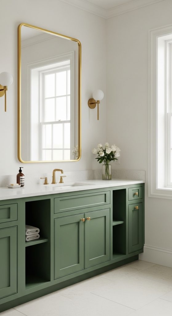 50+ Green Vanity Bathroom Ideas for a Fresh and Stylish Look 13 Green Vanity Bathroom Ideas 41