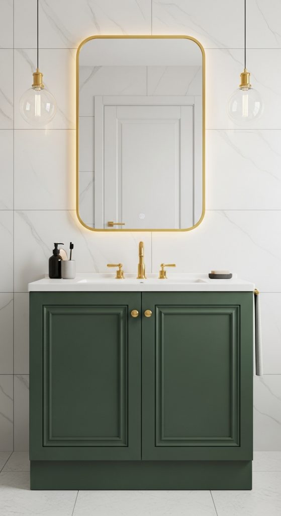 50+ Green Vanity Bathroom Ideas for a Fresh and Stylish Look 12 Green Vanity Bathroom Ideas 42