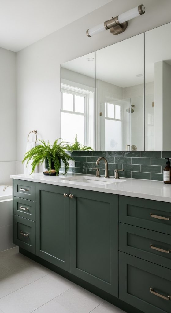 50+ Green Vanity Bathroom Ideas for a Fresh and Stylish Look 9 Green Vanity Bathroom Ideas 45