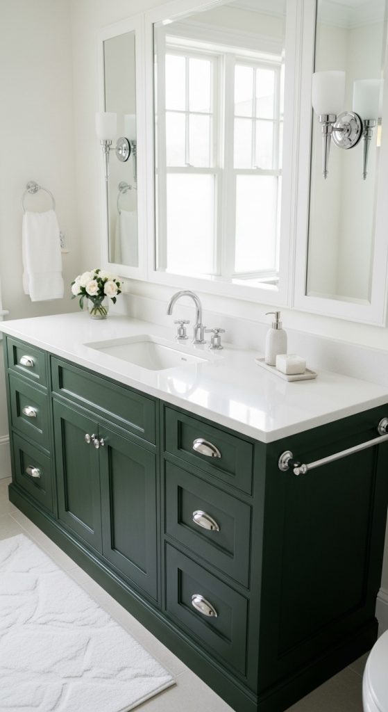 50+ Green Vanity Bathroom Ideas for a Fresh and Stylish Look 8 Green Vanity Bathroom Ideas 46