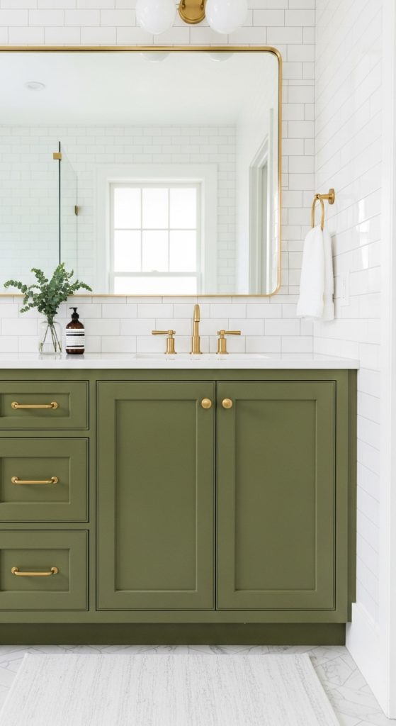 50+ Green Vanity Bathroom Ideas for a Fresh and Stylish Look 6 Green Vanity Bathroom Ideas 48