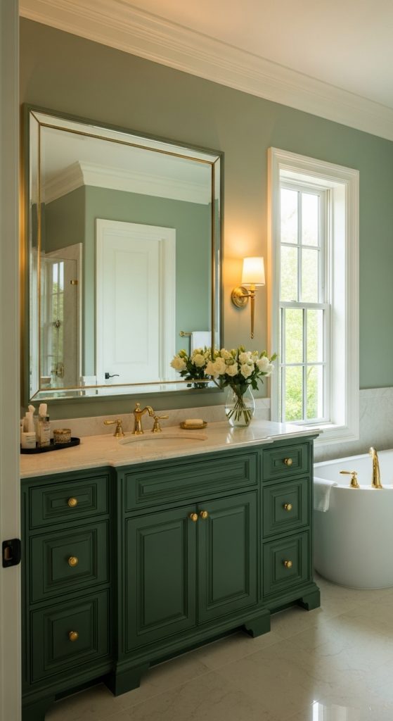 50+ Green Vanity Bathroom Ideas for a Fresh and Stylish Look 2 Green Vanity Bathroom Ideas 52