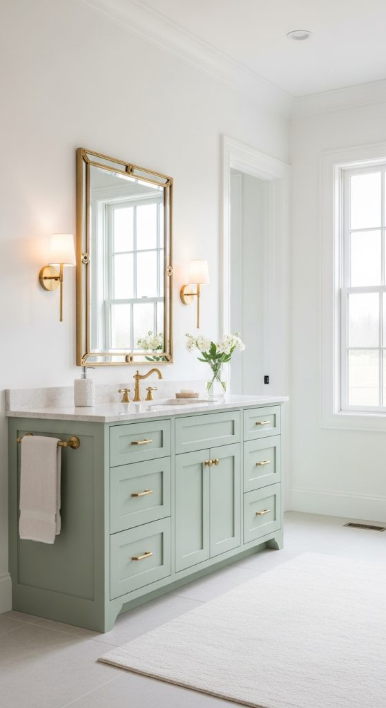 50+ Green Vanity Bathroom Ideas for a Fresh and Stylish Look 48 Green Vanity Bathroom Ideas 7