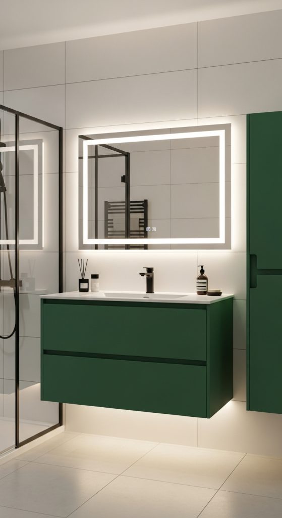 50+ Green Vanity Bathroom Ideas for a Fresh and Stylish Look 46 Green Vanity Bathroom Ideas 9