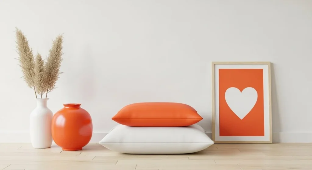 Minimalist Orange Touches for Simplicity