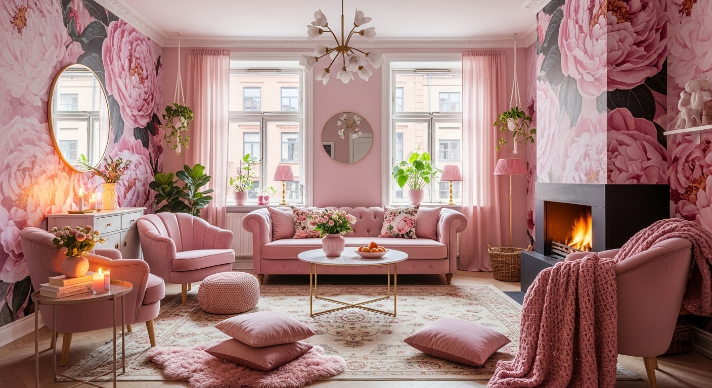 Pink Living Room Ideas