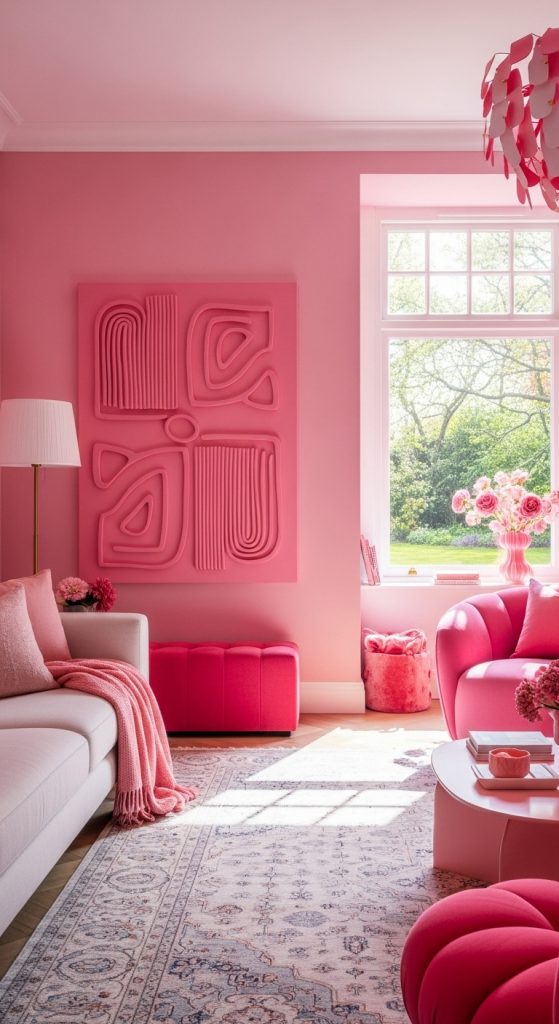 Pink Living Room Ideas 10