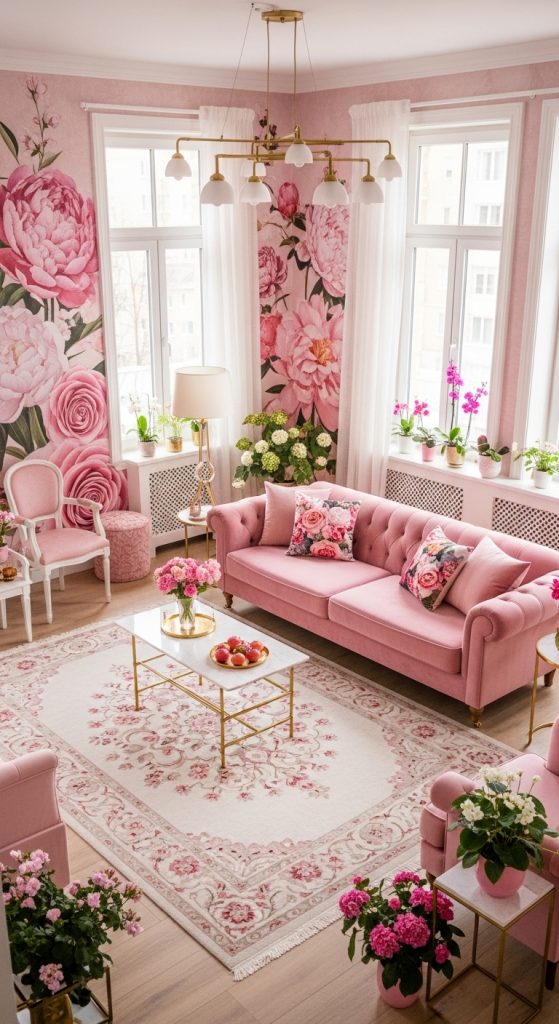 Pink Living Room Ideas 22