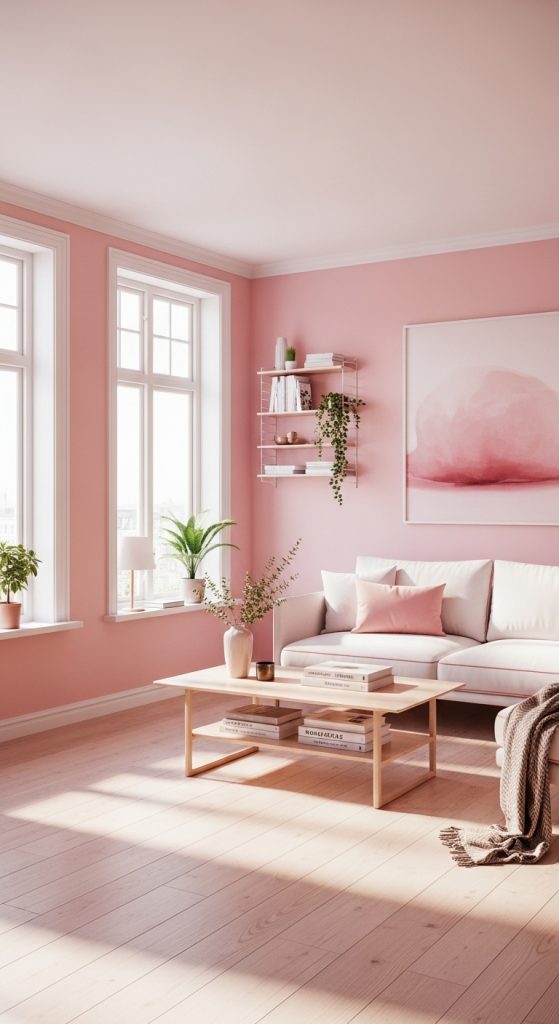 Pink Living Room Ideas 25