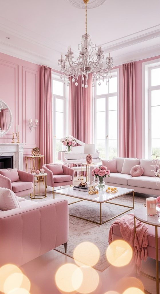 Pink Living Room Ideas 26