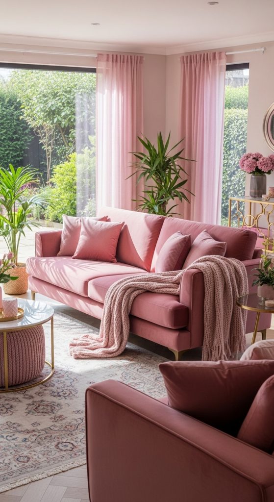 Pink Living Room Ideas 30