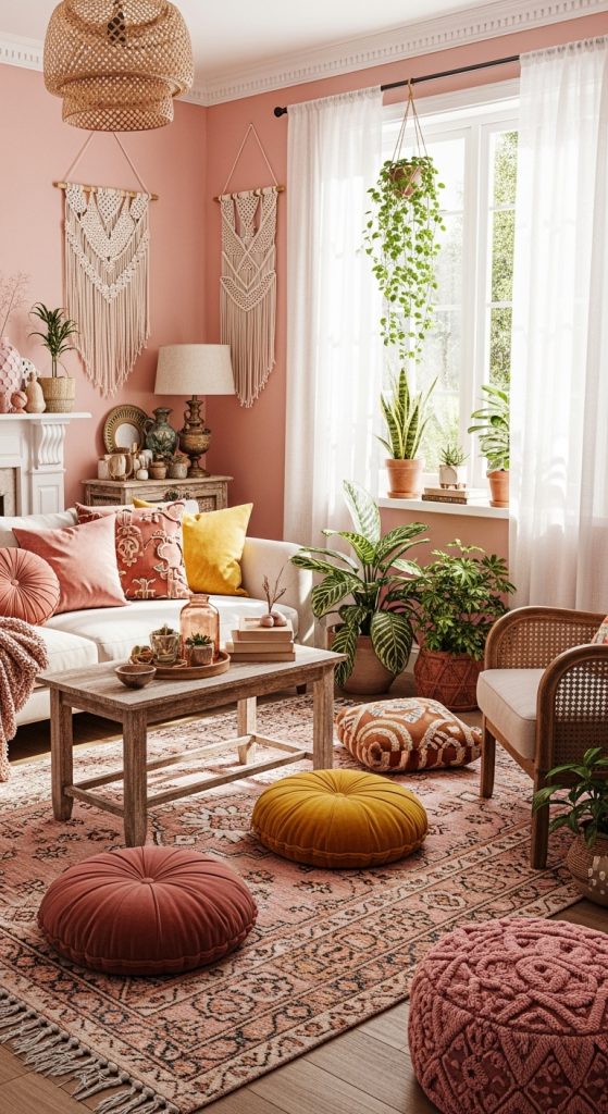 Pink Living Room Ideas 34