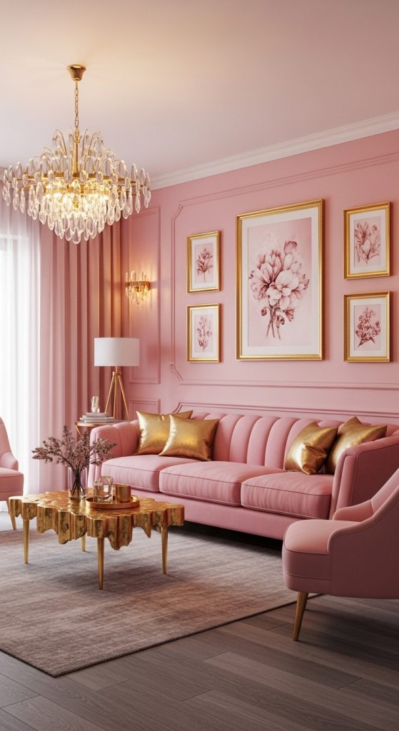 Pink Living Room Ideas 35