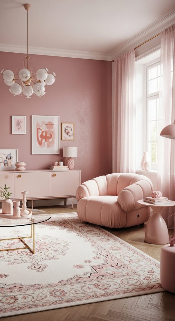 Pink Living Room Ideas 37
