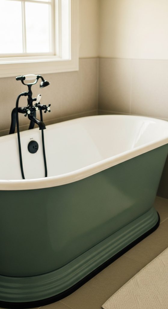 Sage Green and Black Bathroom 11