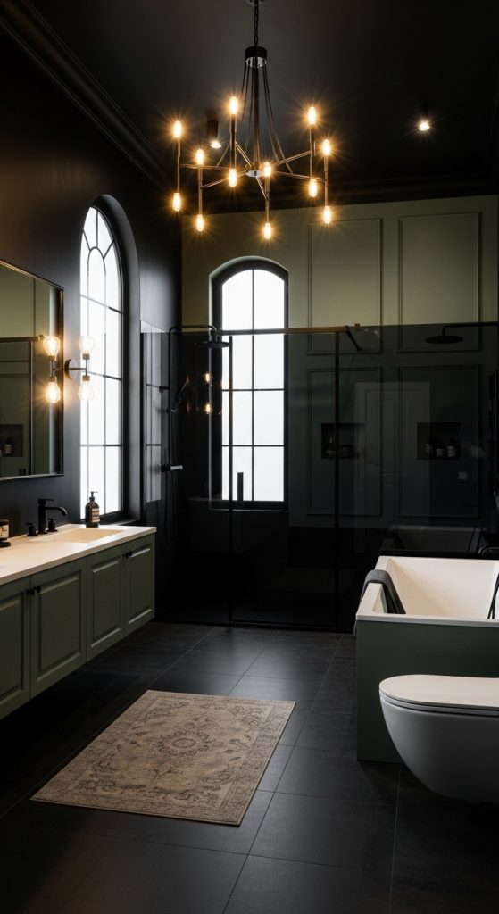 Sage Green and Black Bathroom 2