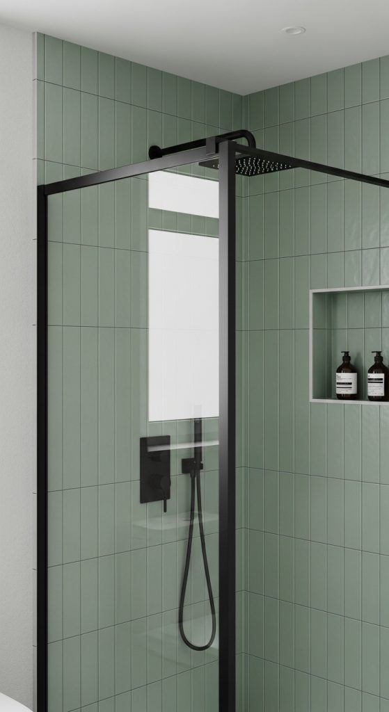 Sage Green and Black Bathroom 22