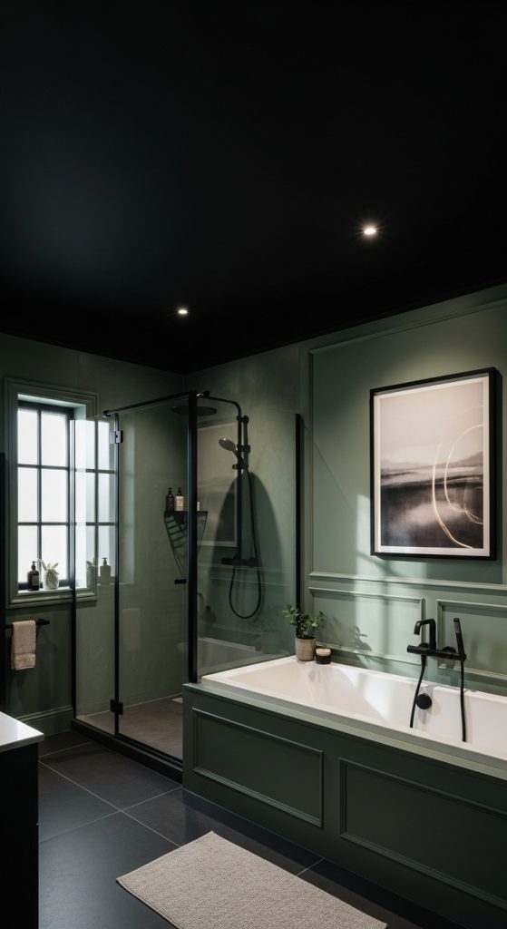 Sage Green and Black Bathroom 4