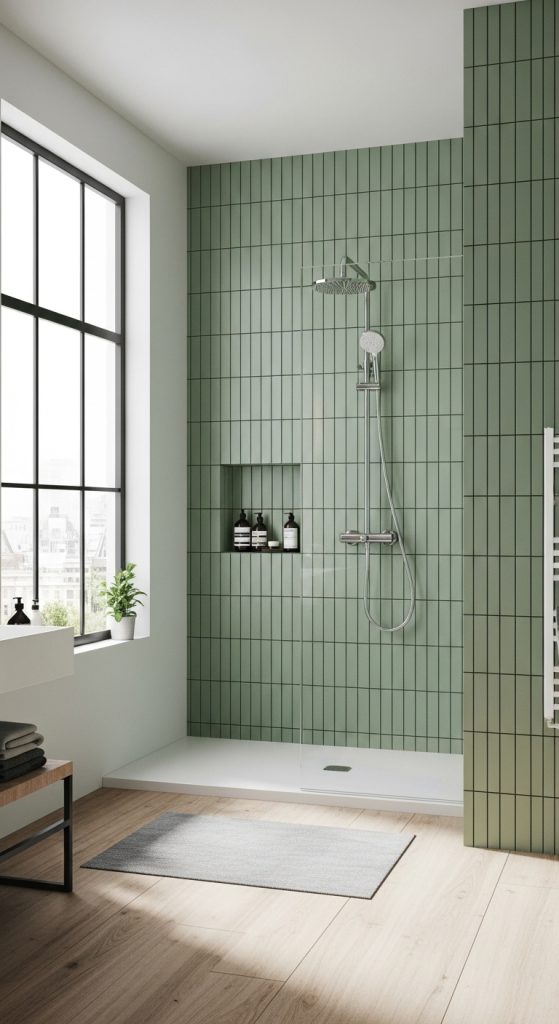 Sage Green and Black Bathroom 7