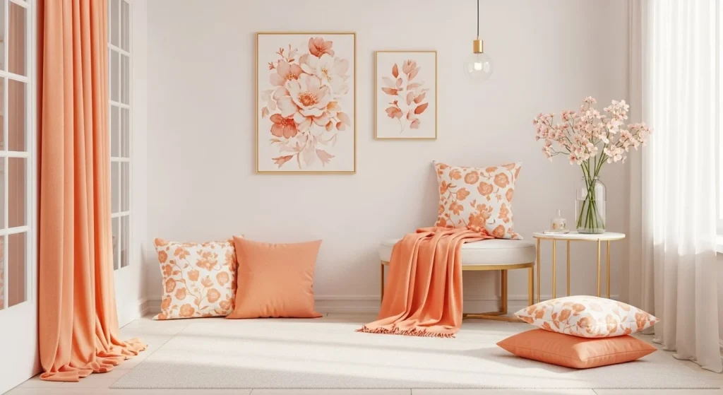 Soft Peach and Apricot Accents